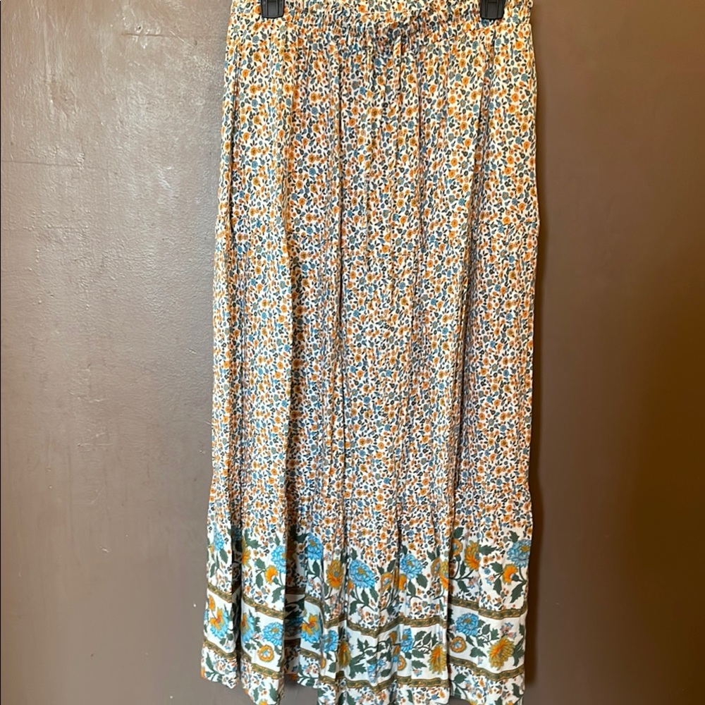 Floral Print Maxi Skirt - Multicolor